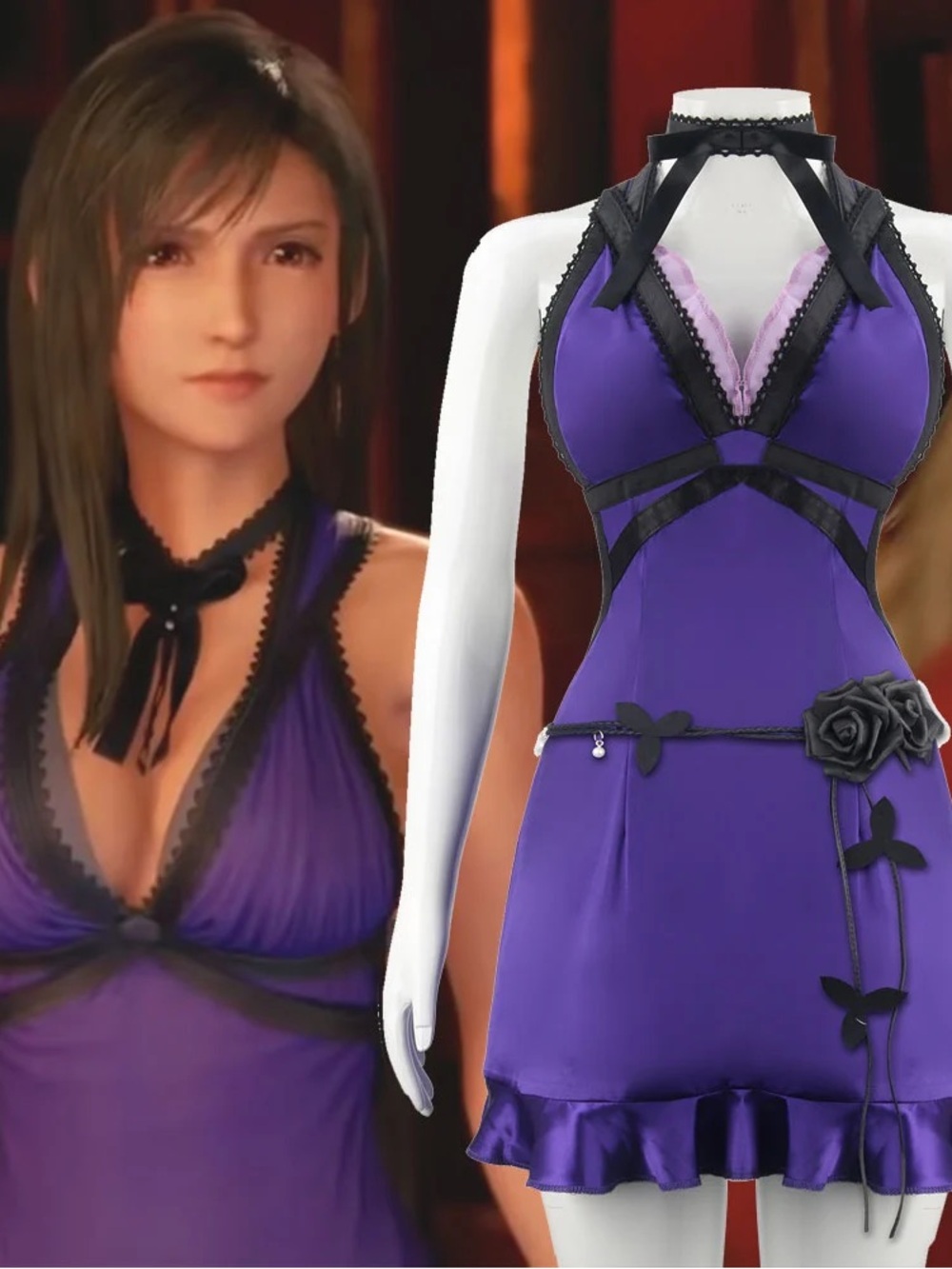 NWT ✨ Final Fantasy VII Remake Tifa Lockhart Dress Cosplay Costume Halloween S/M